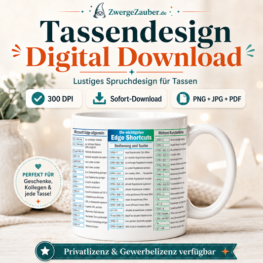 ZwergeZauber Tassendesign Edge Shortcuts – Verkaufsbild 1