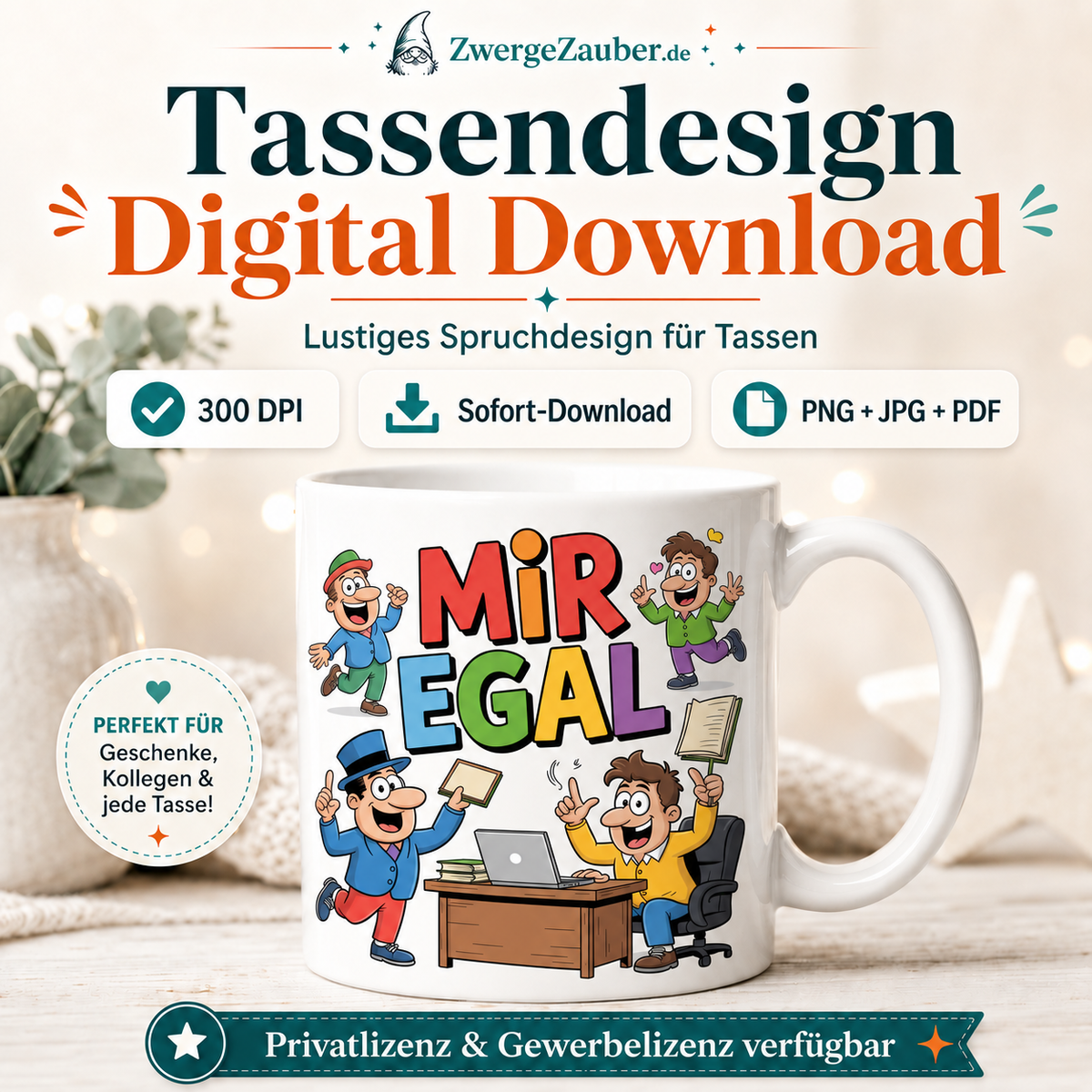 ZwergeZauber Tassendesign Mir egal  – Verkaufsbild 1