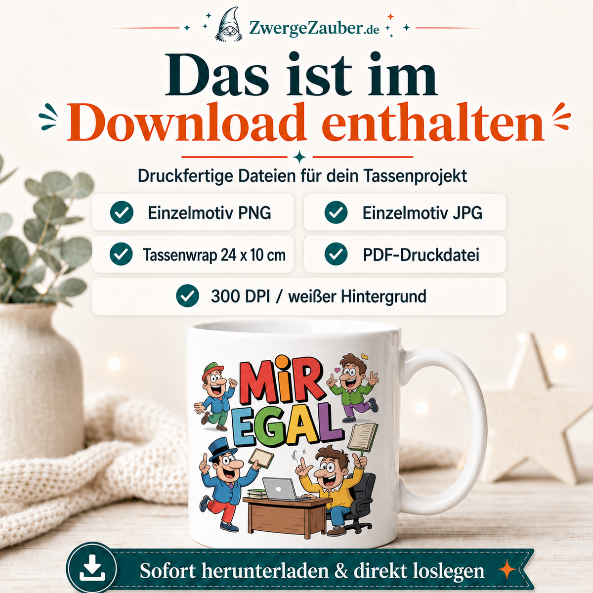 ZwergeZauber Tassendesign Mir egal  – Verkaufsbild 2