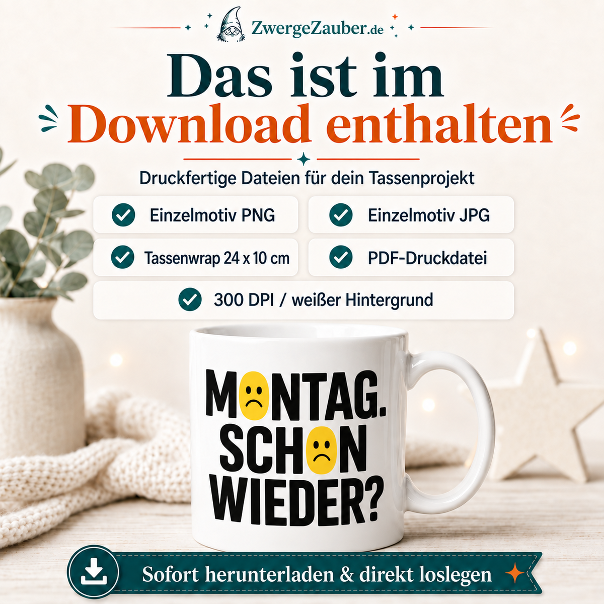 ZwergeZauber Tassendesign Montag schon wieder? – Verkaufsbild 2