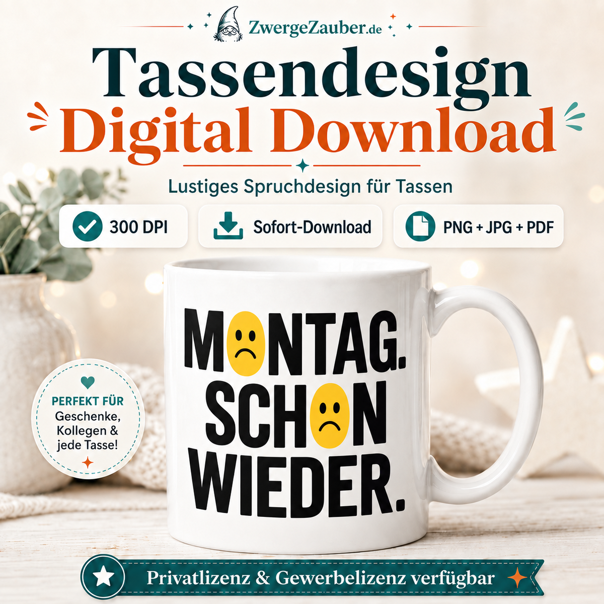 ZwergeZauber Tassendesign Montag schon wieder? – Verkaufsbild 1