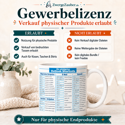 ZwergeZauber Tassendesign Outlook Shortcuts Tastenkürzel – Verkaufsbild 4