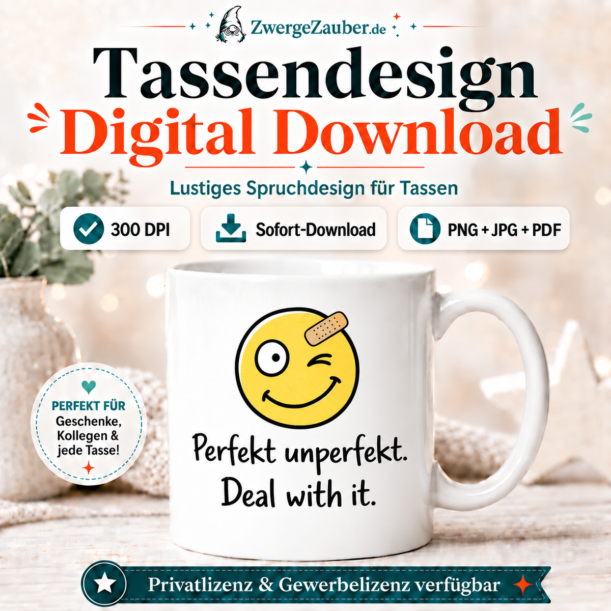 ZwergeZauber Tassendesign Perfekt unperfekt. Deal with it. – Verkaufsbild 1