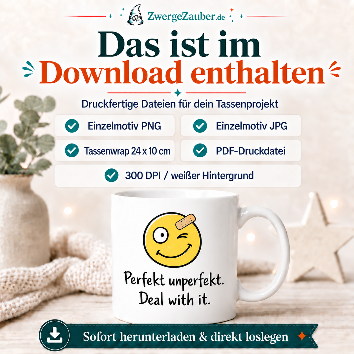 ZwergeZauber Tassendesign Perfekt unperfekt. Deal with it. – Verkaufsbild 2