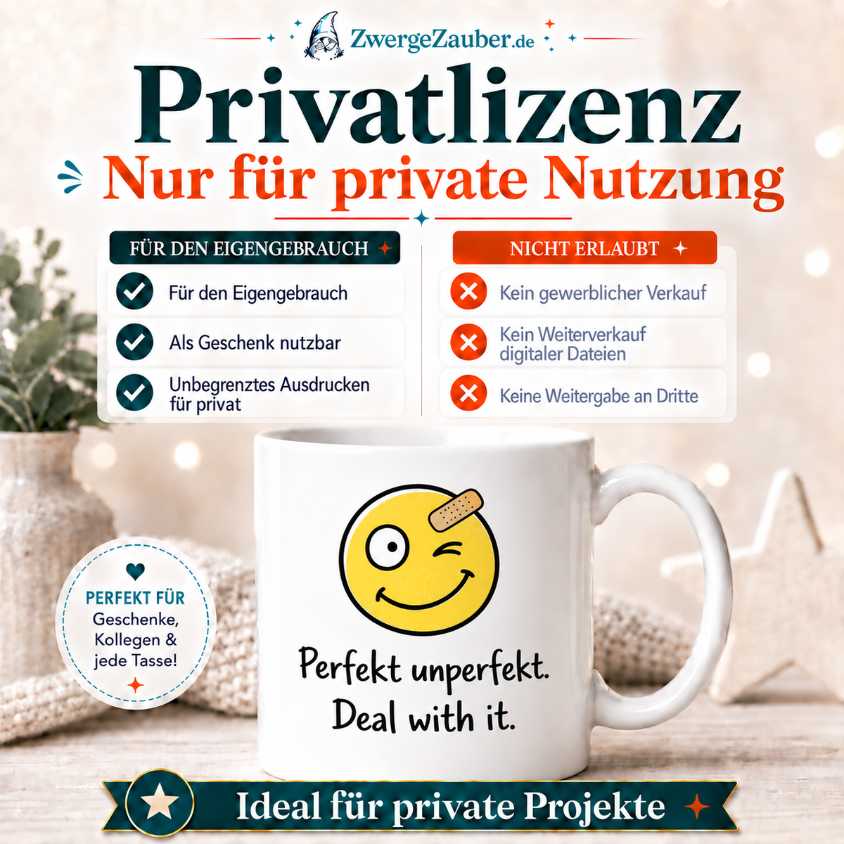 ZwergeZauber Tassendesign Perfekt unperfekt. Deal with it. – Verkaufsbild 3