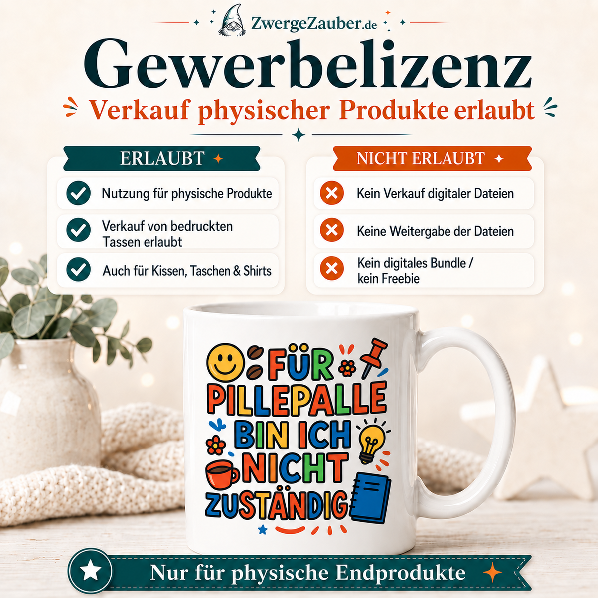 ZwergeZauber Tassendesign Für Pillepalle bin ich nicht zuständig – Verkaufsbild 4