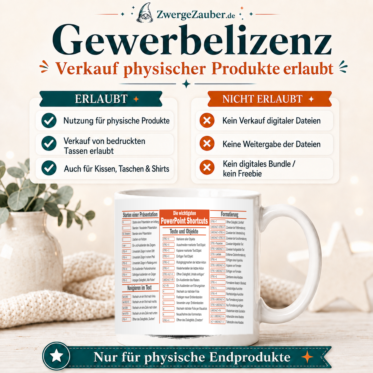 ZwergeZauber Tassendesign PowerPoint Shortcuts Tastenkürzel – Verkaufsbild 4