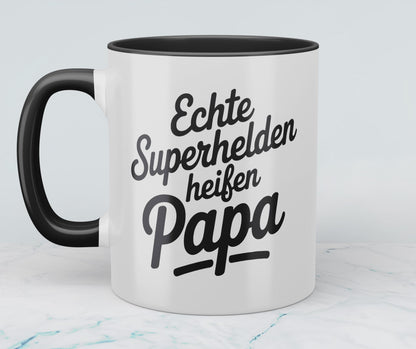 Einzigartige Tasse für Väter – Echte Superhelden heißen Papa – Ideal als Geschenk!