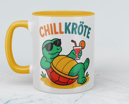 Lustige bedruckte Tasse mit Spruch "CHILLKRÖTE" – Perfekt für das Büro