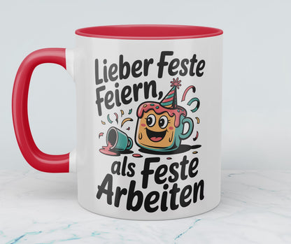Feierlaune garantiert: “Lieber feste feiern, als feste arbeiten!” – Humorvolles Geschenk für den Büroalltag
