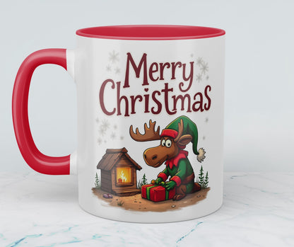 Merry Christmas Elch Tasse – witzige bedruckte Tasse, ideales Geschenk für die festliche Saison!