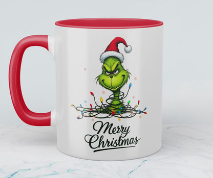 Lustige bedruckte Weihnachtstasse mit Grinch – Merry Christmas Geschenkidee für Fröhliche Feiertage!