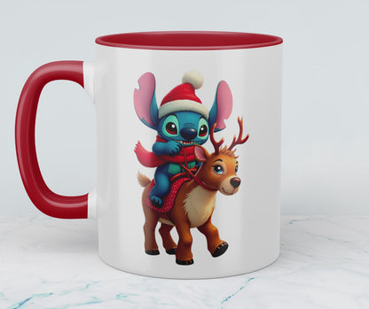 Lustige Stitch-Weihnachtskindertasse – Niedliches Geschenk für kleine Weihnachtsfreunde