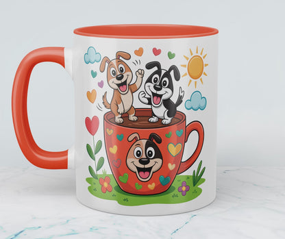 Lustige Hundetasse für Kinder: Süßes Cartoon-Design für einen fröhlichen Start!