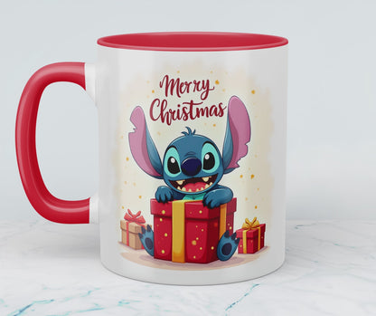 Stitch Merry Christmas Tasse – humorvolle bedruckte Tasse, perfektes Geschenk für die Weihnachtszeit!