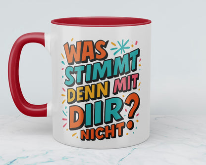 Humorvolle Kollegen-Tasse: 'Was stimmt mit DIR nicht?' – Die perfekte Geschenkidee für den Büro-Spaß!