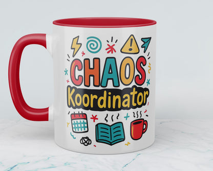 Humovolle bedruckte Tasse – Perfekt für das Büro – Für Kolleginnen und Kollegen – Spruch: CHAOS - Koordinator