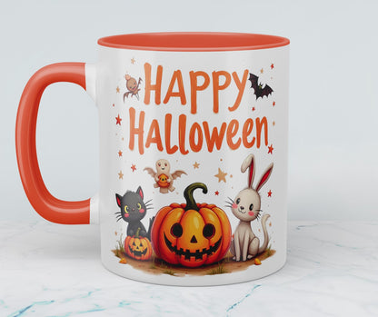 Lustige, bedruckte Tasse für Happy Halloween – Perfektes Geschenk mit fröhlichen Kürbis-Motiven!