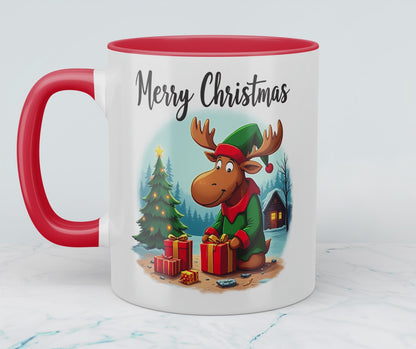 Lustiger Weihnachtselch Becher – bedruckte Tasse mit „Merry Christmas“, das perfekte Geschenk!