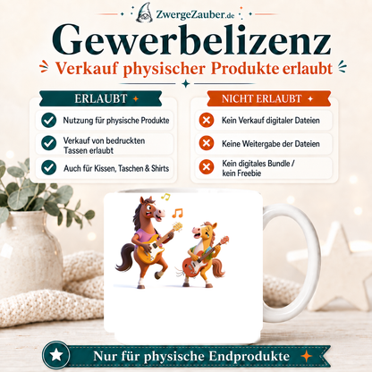 ZwergeZauber Tassendesign Rockende Pferde Gitarren Duo – Verkaufsbild 4