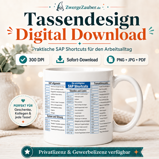 ZwergeZauber Tassendesign SAP Shortcuts Design – Verkaufsbild 1