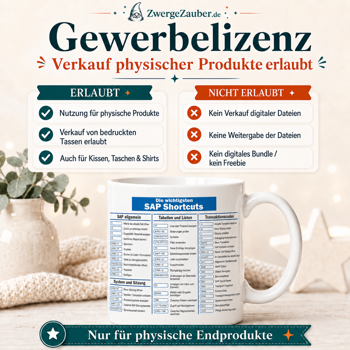 ZwergeZauber Tassendesign SAP Shortcuts Design – Verkaufsbild 4