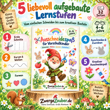 Schneiden lernen in der Vorschule – abwechslungsreiche Übungen zur Förderung von Feinmotorik und Scherenführung