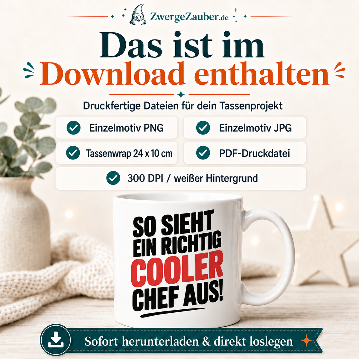 ZwergeZauber Tassendesign So sieht ein richtig cooler Chef aus – Verkaufsbild 2