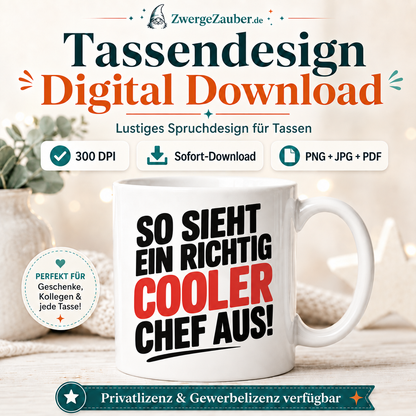 ZwergeZauber Tassendesign So sieht ein richtig cooler Chef aus – Verkaufsbild 1
