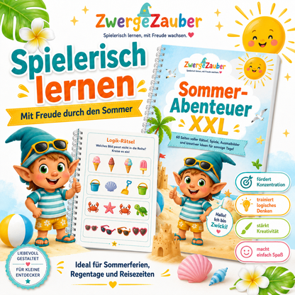 Spielerisch lernen mit dem Sommer-Abenteuer XXL – kreative Rätsel und Aufgaben fördern Konzentration, logisches Denken und Kreativität