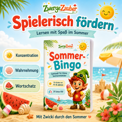Sommer-Bingo für Kinder zur spielerischen Förderung von Konzentration, Wahrnehmung und Wortschatz