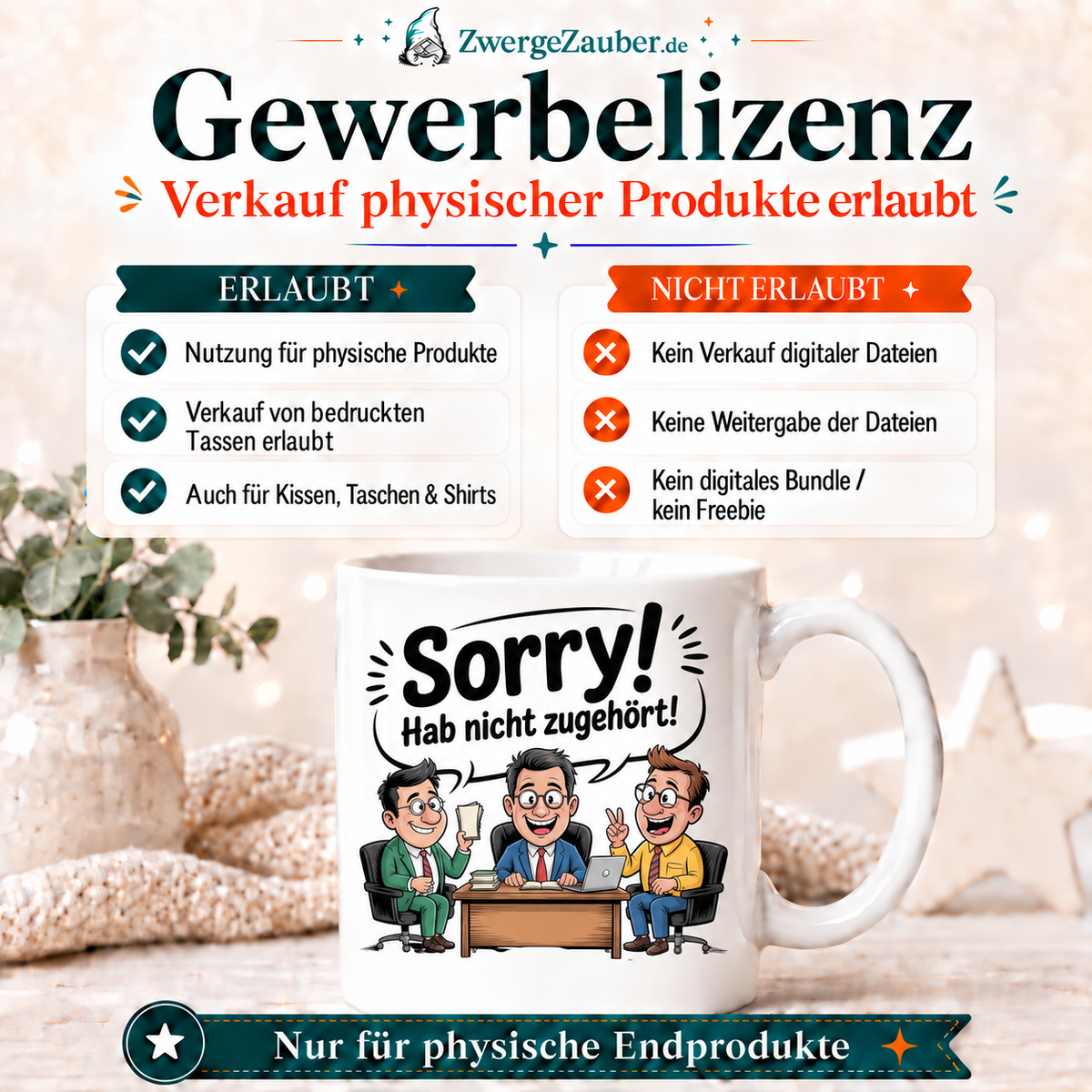 ZwergeZauber Tassendesign Sorry! Hab nicht zugehört! – Verkaufsbild 4