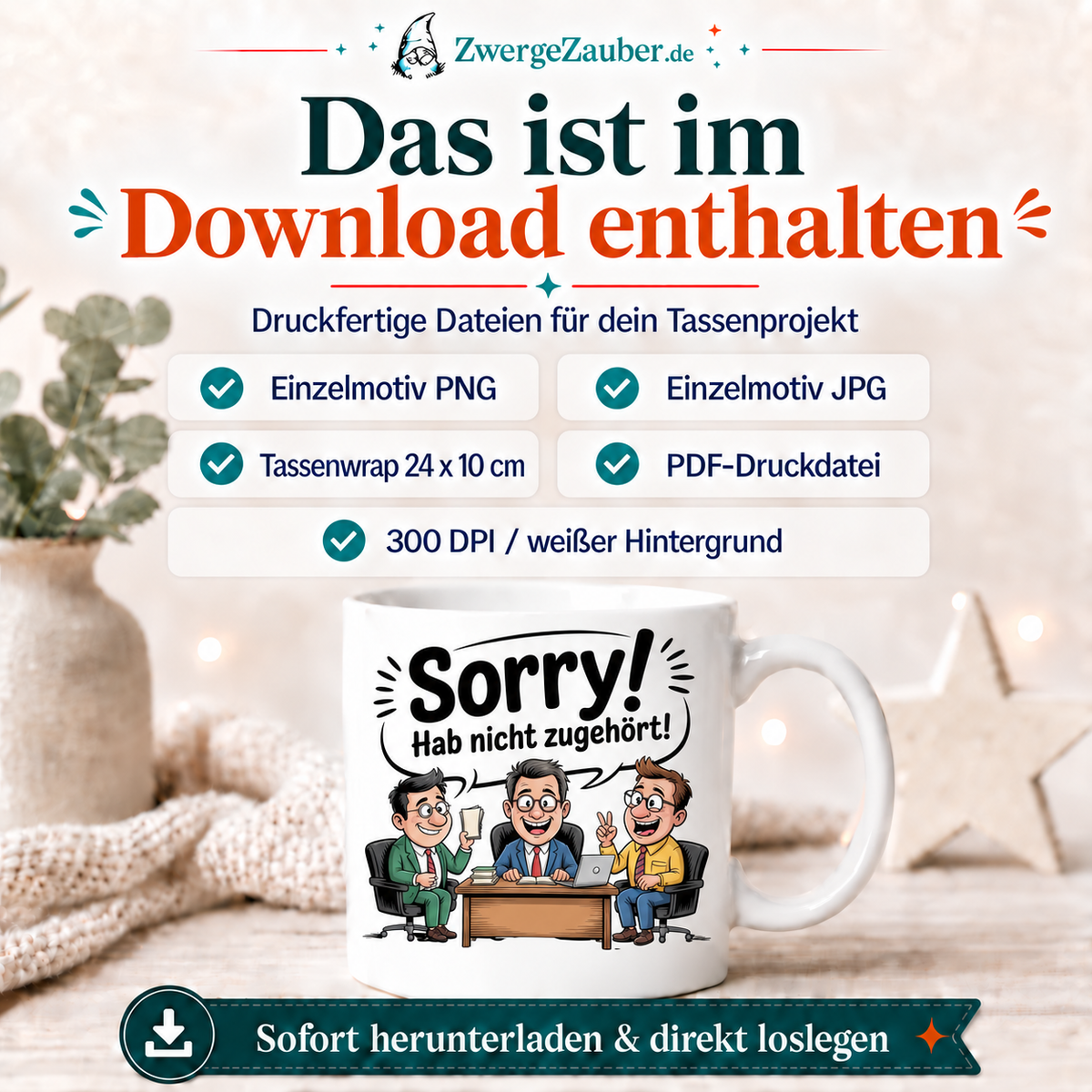 ZwergeZauber Tassendesign Sorry! Hab nicht zugehört! – Verkaufsbild 2