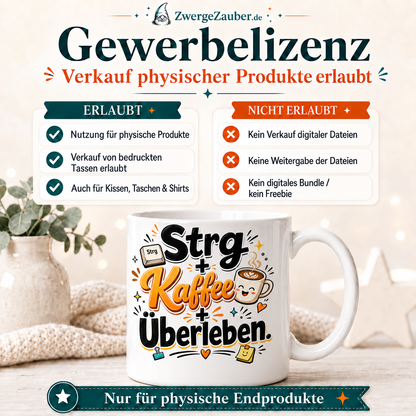 ZwergeZauber Tassendesign Strg Kaffee Überleben – Verkaufsbild 4