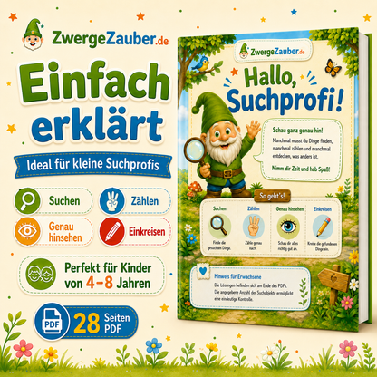 Suchspiele XXL einfach erklärt mit Suchen, Zählen, genau Hinschauen und Einkreisen für Kinder von 4 bis 8 Jahren