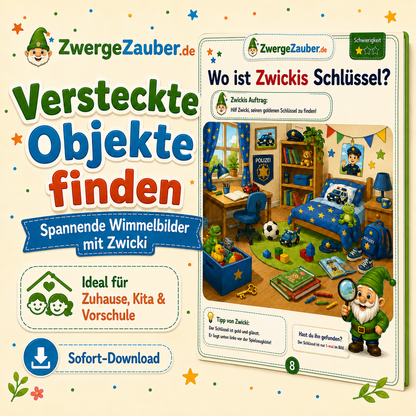 Suchspiele XXL mit versteckten Objekten und spannenden Wimmelbildern mit Zwicki für Kinder