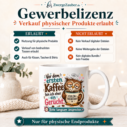 ZwergeZauber Tassendesign Vor dem ersten Kaffee bin ich ein Gerücht – Verkaufsbild 4