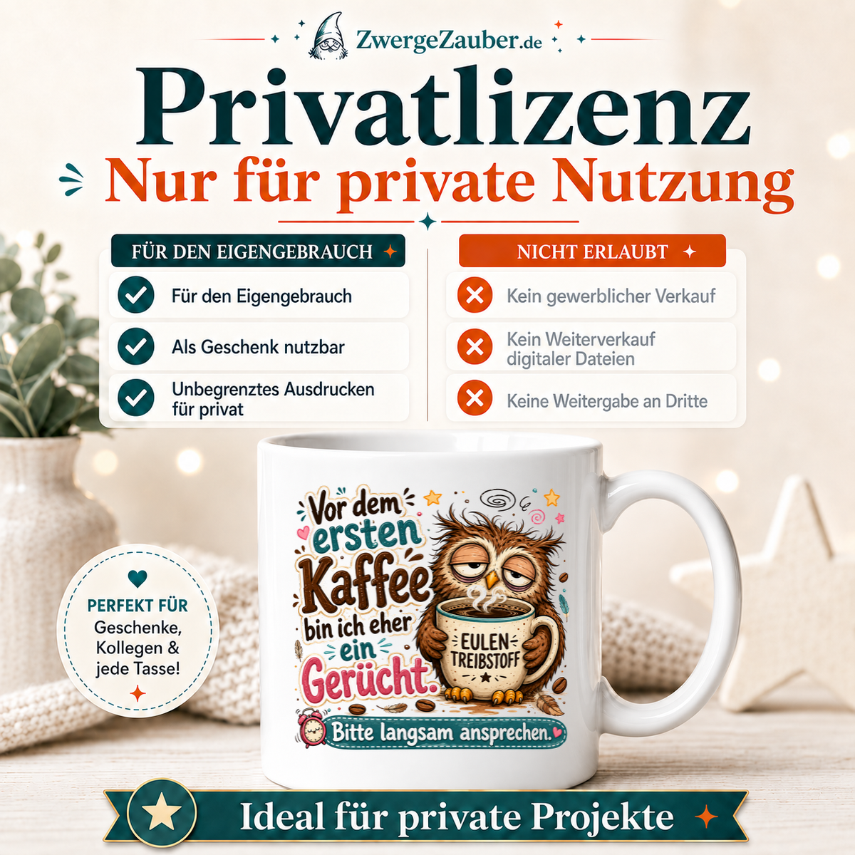 ZwergeZauber Tassendesign Vor dem ersten Kaffee bin ich ein Gerücht – Verkaufsbild 3