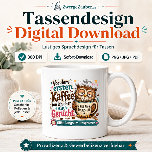 ZwergeZauber Tassendesign Vor dem ersten Kaffee bin ich ein Gerücht – Verkaufsbild 1