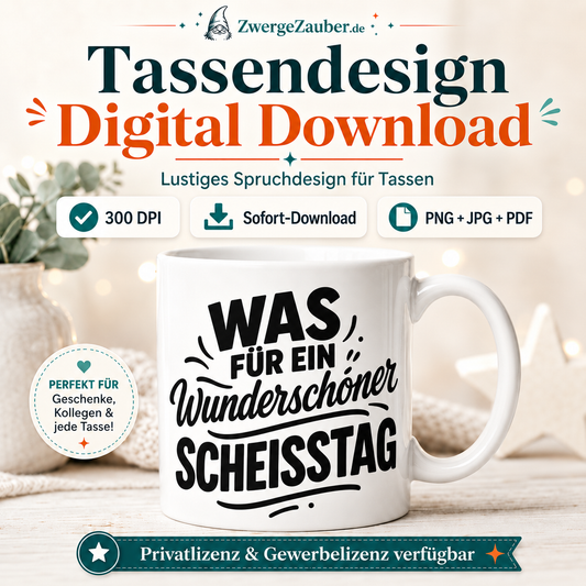 ZwergeZauber Tassendesign Was für ein wunderschöner Scheisstag – Verkaufsbild 1