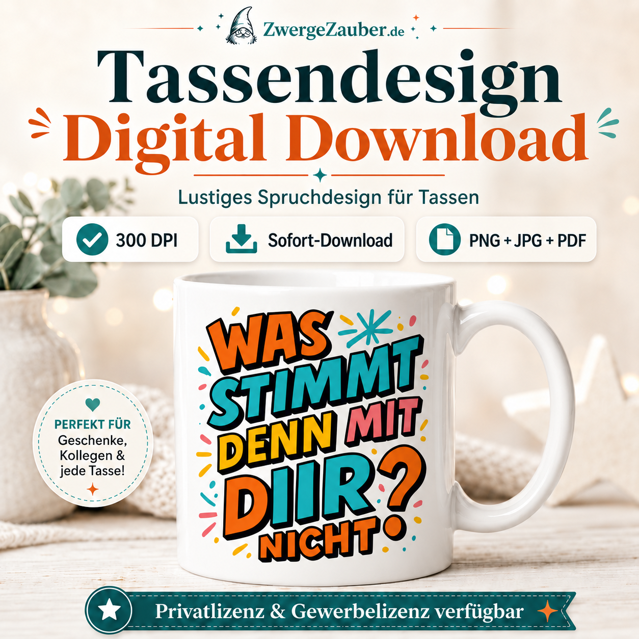 ZwergeZauber Tassendesign Was stimmt denn mit dir nicht? – Verkaufsbild 1