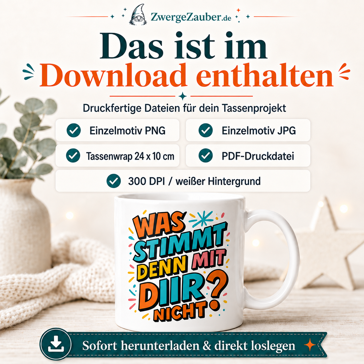ZwergeZauber Tassendesign Was stimmt denn mit dir nicht? – Verkaufsbild 2