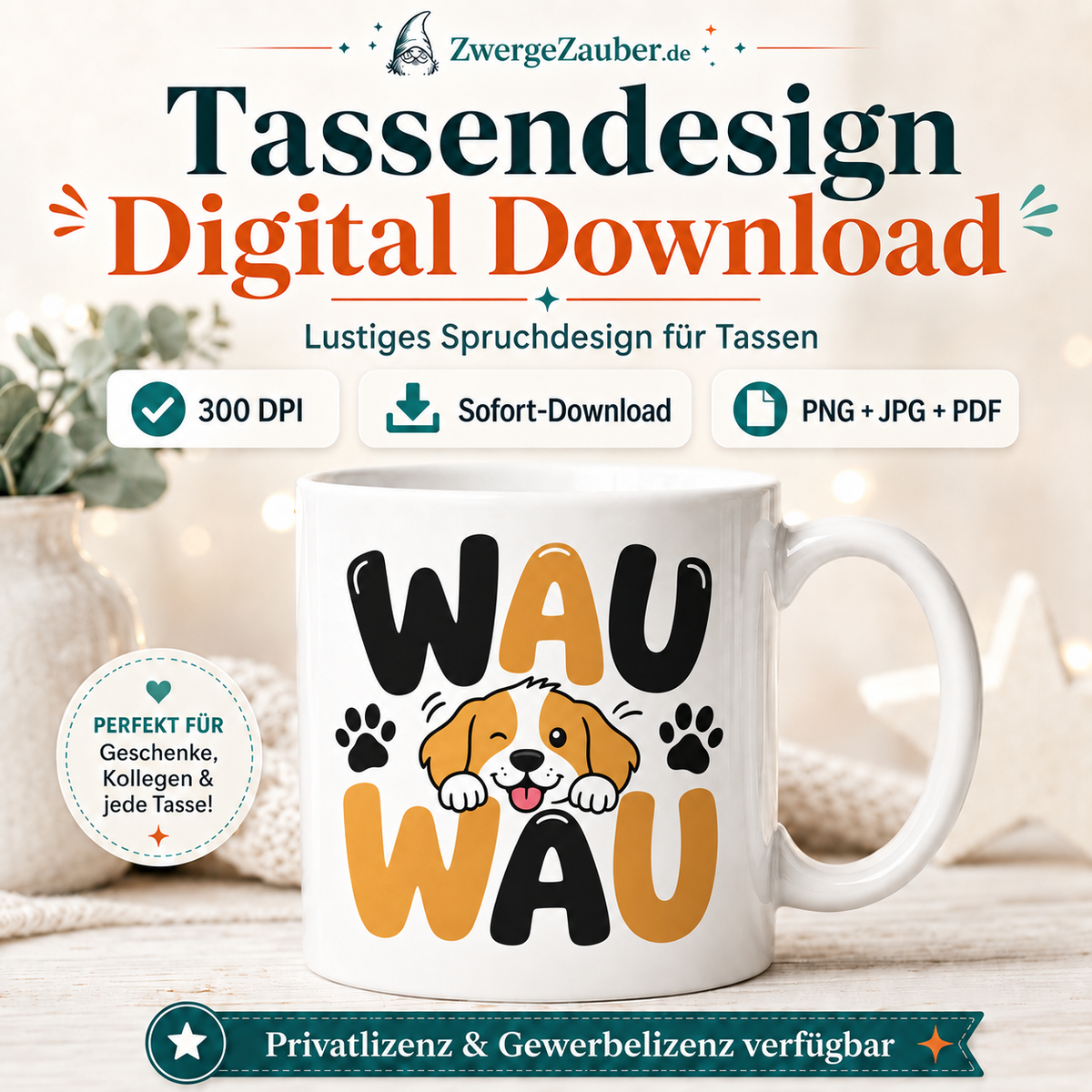 ZwergeZauber Tassendesign Wau Wau – Verkaufsbild 1