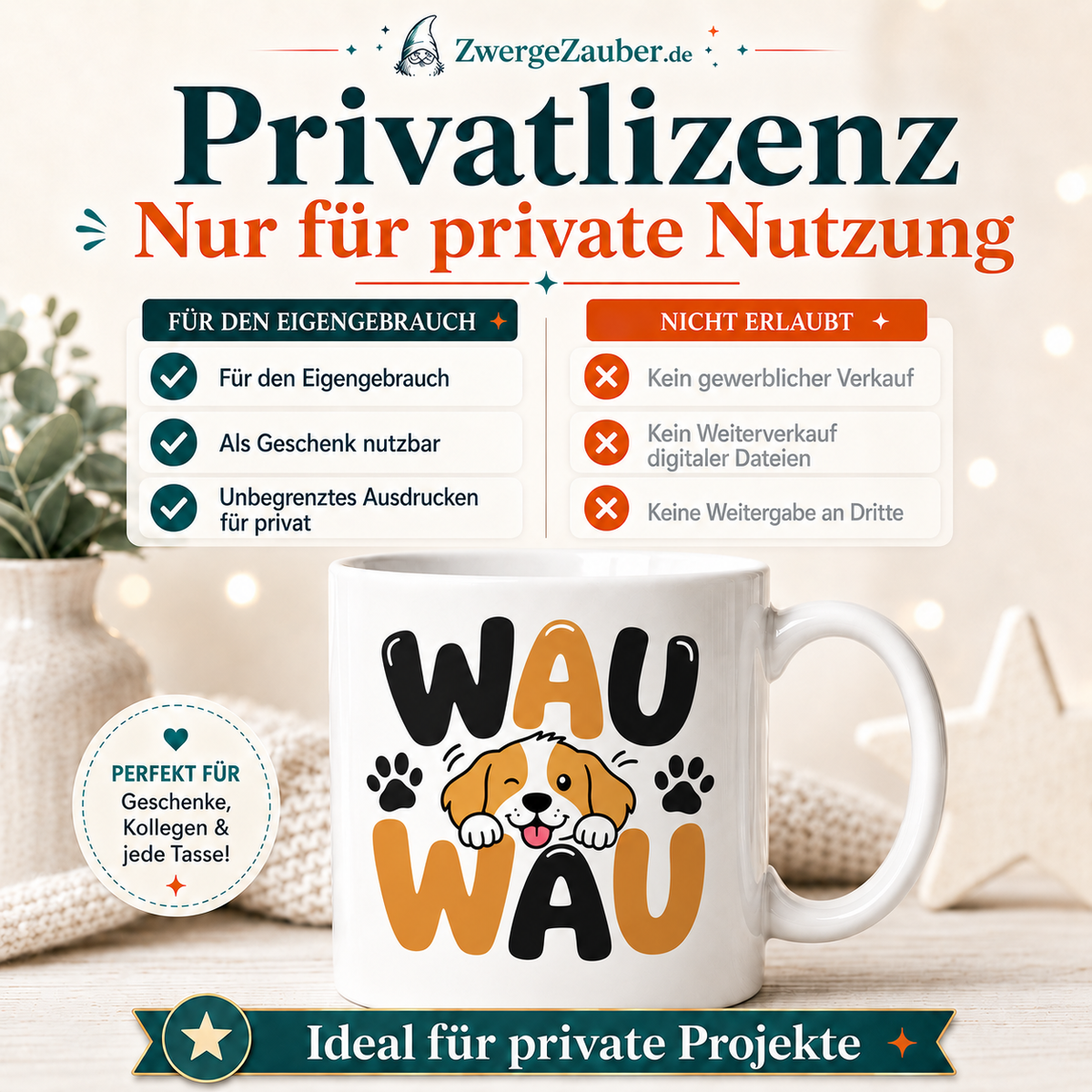 ZwergeZauber Tassendesign Wau Wau – Verkaufsbild 3