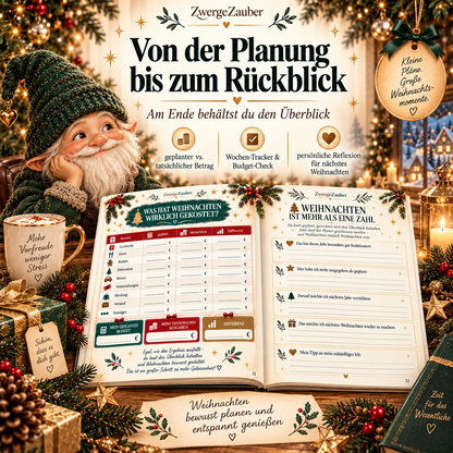 Weihnachtsbudget-Planer mit Budget-Check, Wochentrackern und persönlichem Rückblick für eine entspannte Weihnachtsplanung