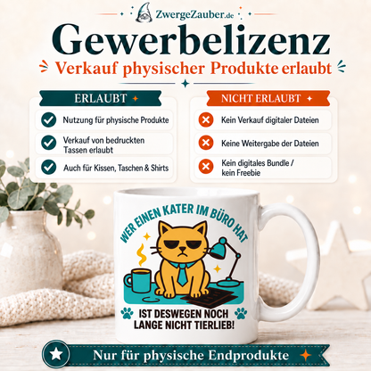 ZwergeZauber Tassendesign Wer einen Kater im Büro hat, ist deswegen noch lange nicht tierlieb! – Verkaufsbild 4