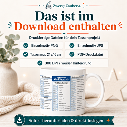 ZwergeZauber Tassendesign Word Shortcuts Design – Verkaufsbild 2