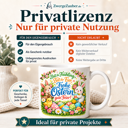 ZwergeZauber Tassendesign Zeit für Frühling - Frohe Ostern – Verkaufsbild 3