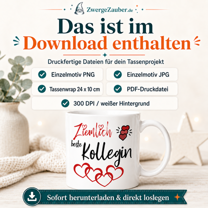 ZwergeZauber Tassendesign Ziemlich beste Kollegin – Verkaufsbild 2