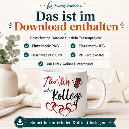 ZwergeZauber Tassendesign Ziemlich bester Kollege – Verkaufsbild 2